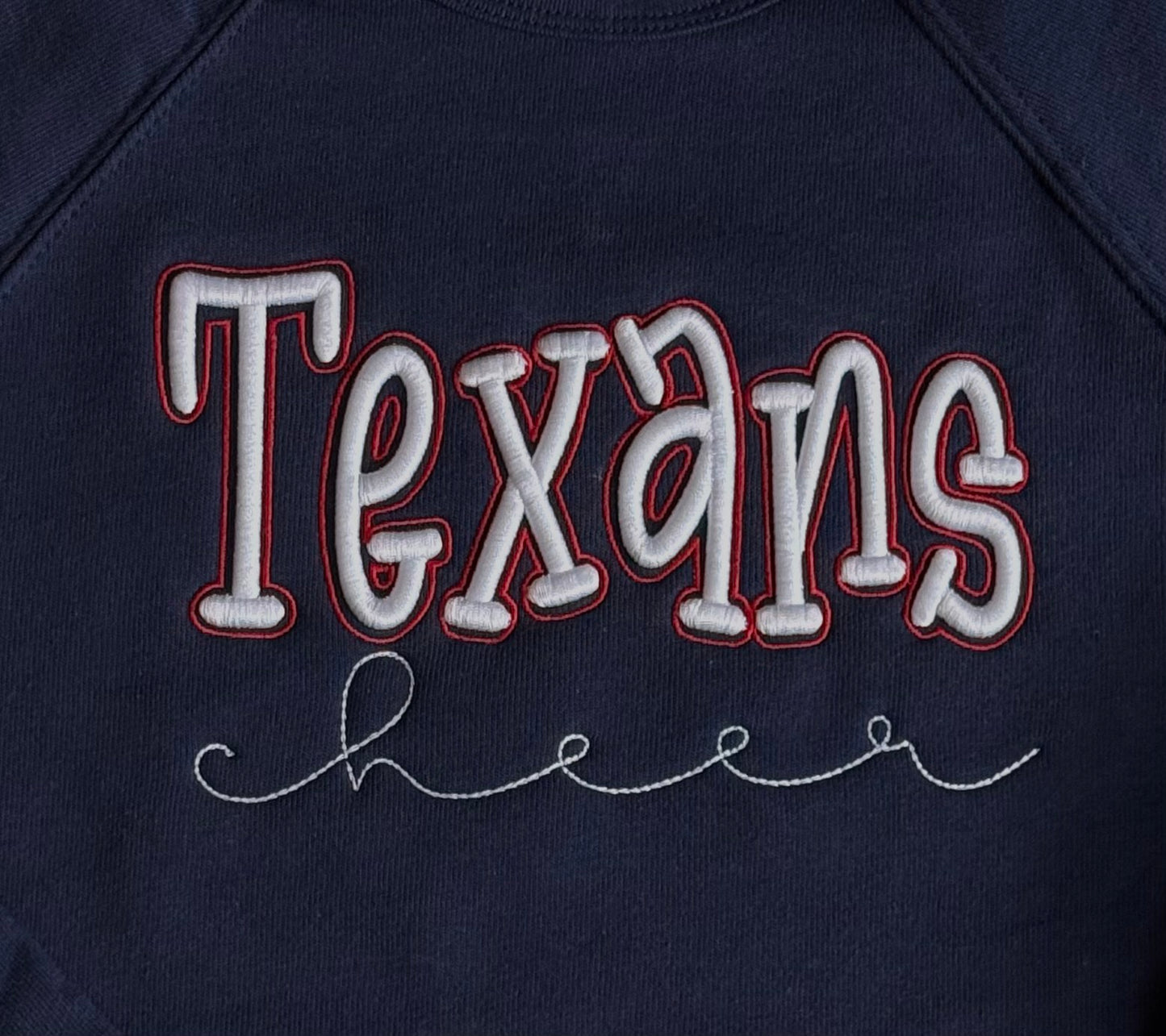 Puff Embroidery Texans Cheer Sweatshirt