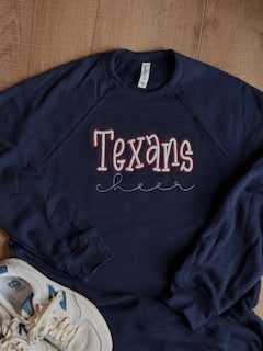 Puff Embroidery Texans Cheer Sweatshirt